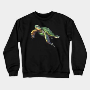 Pixelated Sea Turtle Artistry Crewneck Sweatshirt